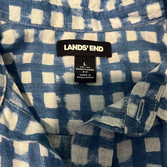 Lands' End linen shirt, mens L - Picture 2 of 8